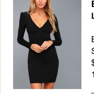 Lulus black long sleeve body con dress